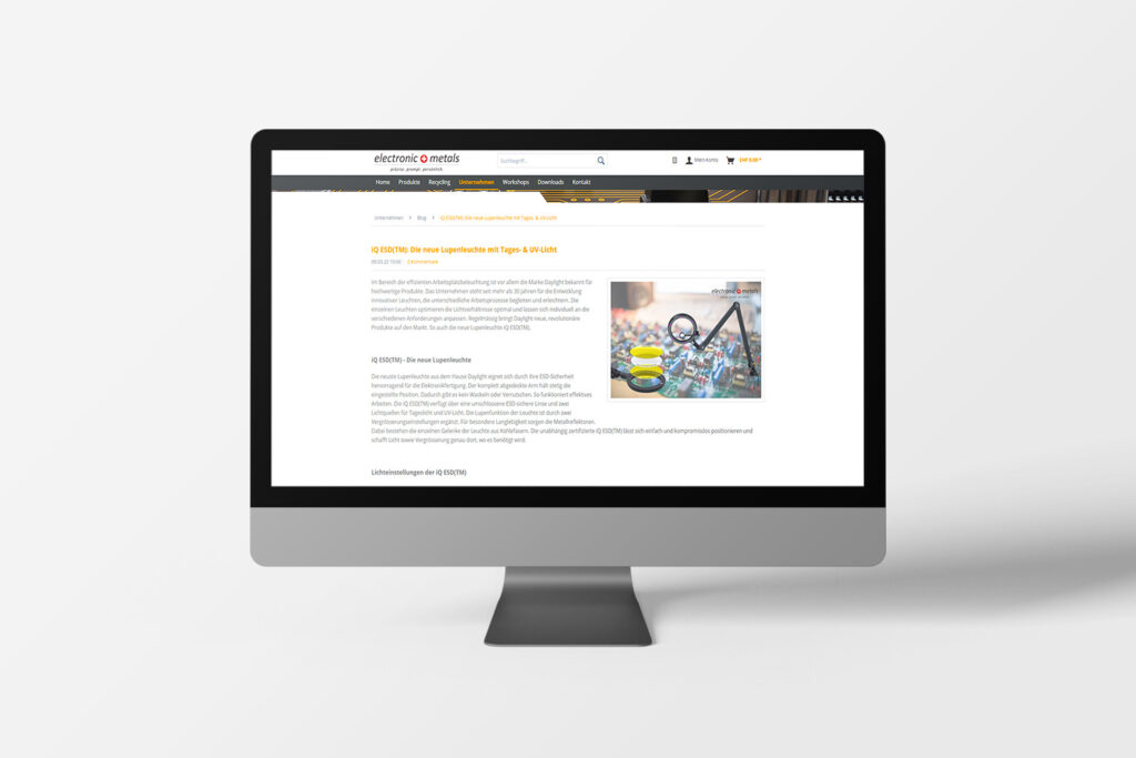 Mockup Electronic Metals Desktop