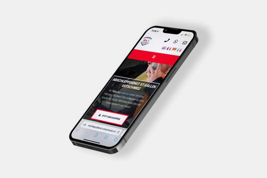 Mockup Abschleppdienst St. Gallen Handy